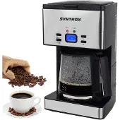 Syntrox Germany Syntrox Edelstahl Kaffeemaschine Kaffeeautomat mit Timer