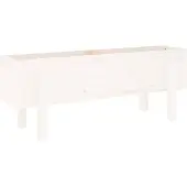 Syfax Hochbeet Weiß 101x30x38 cm Massivholz Kiefer