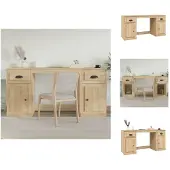 vidaXL Schreibtisch mit Stauraum Sonoma-Eiche Holzwerkstoff - Schreibtische