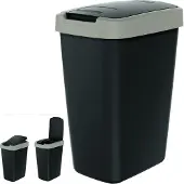 Prosperplast Abfalleimer COMPACTA Q NSAB12 - hellbraun/schwarz