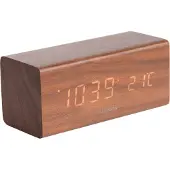 Karlsson Wecker Block Dunkel Braun mit LED Anzeige