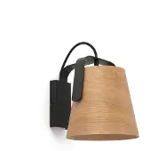 Faro Wandleuchte Stood mit Kirschholz-Schirm