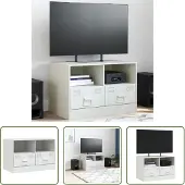 The Living Store TV-Schrank Weiß 67x39x44 cm Stahl