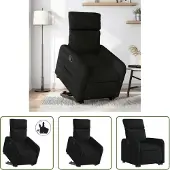The Living Store Relaxsessel mit Aufstehhilfe Schwarz Stoff