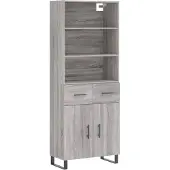 Syfax Highboard Grau Sonoma 69,5x34x180 cm Holzwerkstoff