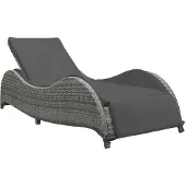 Syfax Sonnenliege mit Auflage Poly Rattan Anthrazit