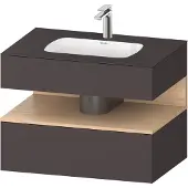 Duravit Einbauwaschtisch-Möbel-Set Qatego 80x55x60cm, E na/gra m, Kon-WTU, B