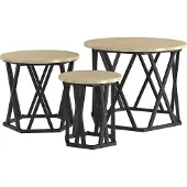 Syfax Nesting Beistelltisch 3 stk. Sonoma-Eiche 53 x 53 x 40 cm