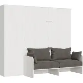 Itamoby Doppelbett Sofà Kentaro Esche weiß mit Links-Rechts-Säule Klappbett