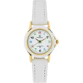 Perfect Kinderuhr LP284-01 Kommunion Uhr Mädchen Weiß Gold Quarz Japan +Geschenkbox