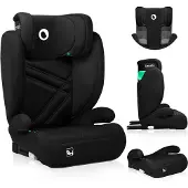 Lionelo Hugo I-Size Autokindersitz ab 4 - 12 Jahre, ab 15 kg - 36 kg, i-Size ISOFIX oder Autogurte- Schwarz Carbon