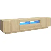 Syfax TV-Schrank mit LED-Leuchten Sonoma-Eiche 180x35x40 cm