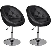 Syfax Cocktailsessel 2 Stk. Schwarz Kunstleder