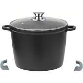 Cheffinger Tiefer Kochtopf Induktion Deckel Ø24cm Suppentopf Alu Guss