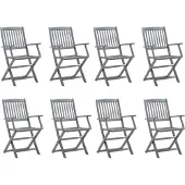 Syfax Klappbare Gartenstühle 8 Stk. Massivholz Akazie