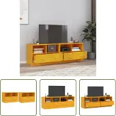 The Living Store TV-Schränke 2 Stk. Senfgelb 67x39x44 cm Stahl