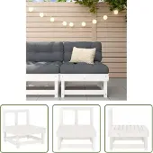 The Living Store Garten-Mittelsofa Weiß Massivholz Kiefer