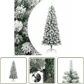 The Living Store Künstlicher Weihnachtsbaum Klappbar Beschneit 180 cm
