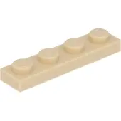LEGO 1x4 Platte 3710 - 250 Stück Beige