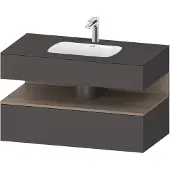 Duravit Collection One Einbauwaschtisch mit Konsolenwaschtischunterbau, 1000x550x600mm, Nische Eiche Terra, QA4786035490000, Farbe: Graphit matt