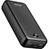 Swissten , Externer Akku 20000mAh 10.5W mit Doppel-USB-Anschluss LED-Anzeige, Schwarz