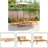 The Living Store 4-tlg. Garten-Sofagarnitur aus Paletten Massivholz Akazie