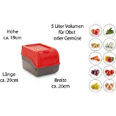 Novaliv 3x Mittel 5L Kartoffelbox rot Vorratsbehälter Aufbewahrungsdose Küchen Aufbewahrungsbehälter