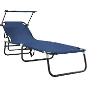 Syfax Klappbare Sonnenliege Blau 190 x 57 x 81 cm Oxford