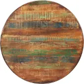 Syfax Esstisch Ø110x78 cm Altholz Massiv und Stahl