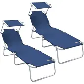 Syfax Sonnenliege 2 stk. Polyester Blau
