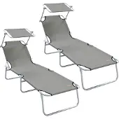 Syfax Sonnenliege 2 stk. Polyester Grau