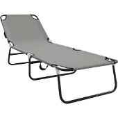 Syfax Klappbare Sonnenliege Grau 188 x 57 x 86,5 cm Polyester