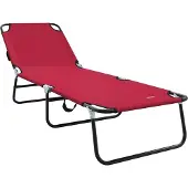 Syfax Klappbare Sonnenliege Rot 188 x 57 x 86,5 cm Polyester