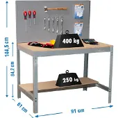 Simon Rack Werkbank SIMONWORK BT2 grau 91,0 x 61,0 x 144,5 cm