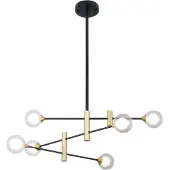 ITALUX PND-9148-6 Marino Pendelleuchte 6xG9 schwarz, Messing