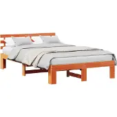 Syfax Bettrahmen Wachsbraun 120 x 190 cm Massives Kiefernholz