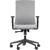 Stema Ergonomischer Bürodrehstuhl TONO, Nylongestell, verstellbare Armlehnen, Grau