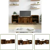 The Living Store TV-Schrank Räuchereiche 160x35x55 cm Holzwerkstoff
