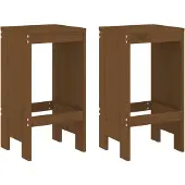 Syfax Barhocker 2 Stk. Honigbraun 40x36x75 cm Massivholz Kiefer