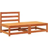 Syfax Gartensofa ohne Armlehnen mit Fußhocker Wachsbraun Kiefernholz