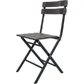 Generic Rebecca Mobili 2er-Set Gartenklappstühle aus dunkelgrauem und schwarzem Kunststoff