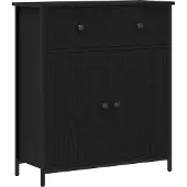 Syfax Sideboard Schwarz Eichen-Optik 70 x 30 x 80 cm Holzwerkstoff