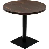 Syfax Bistrotisch MDF und Stahl Rund 80×75 cm Dunkle Esche