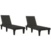 Syfax Sonnenliegen 2 Stk. Schwarz 155x58x83 cm Polypropylen