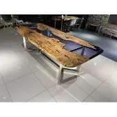 AEA Esstisch Epoxidharz Küchentisch Esszimmertisch Tisch 240 cm Holz Braun