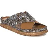 MACIEJKA Leichte Flip-Flops aus Naturnarbenleder, Braun mit buntem Muster, 3 cm Sohlenhöhe