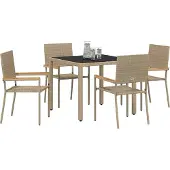 Syfax Garten Essgruppe 5 stk. Beige Poly-Rattan