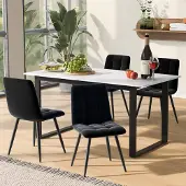 STILVORA Ausziehbar Esstisch (140/180x80x75cm),Küchentisch Rechteckiger Teleskoptisch，Weiß/Schwarz