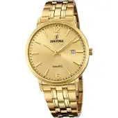 Festina Edelstahl Elegant Herren Uhr F20513/3 Armband-Uhr gold Klassik D2UF20513/3