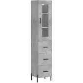 Syfax Highboard Betongrau 34,5x34x180 cm Holzwerkstoff